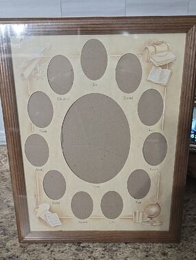 Wood Frame Multi-Opening Photo Collage in Brown and Cream